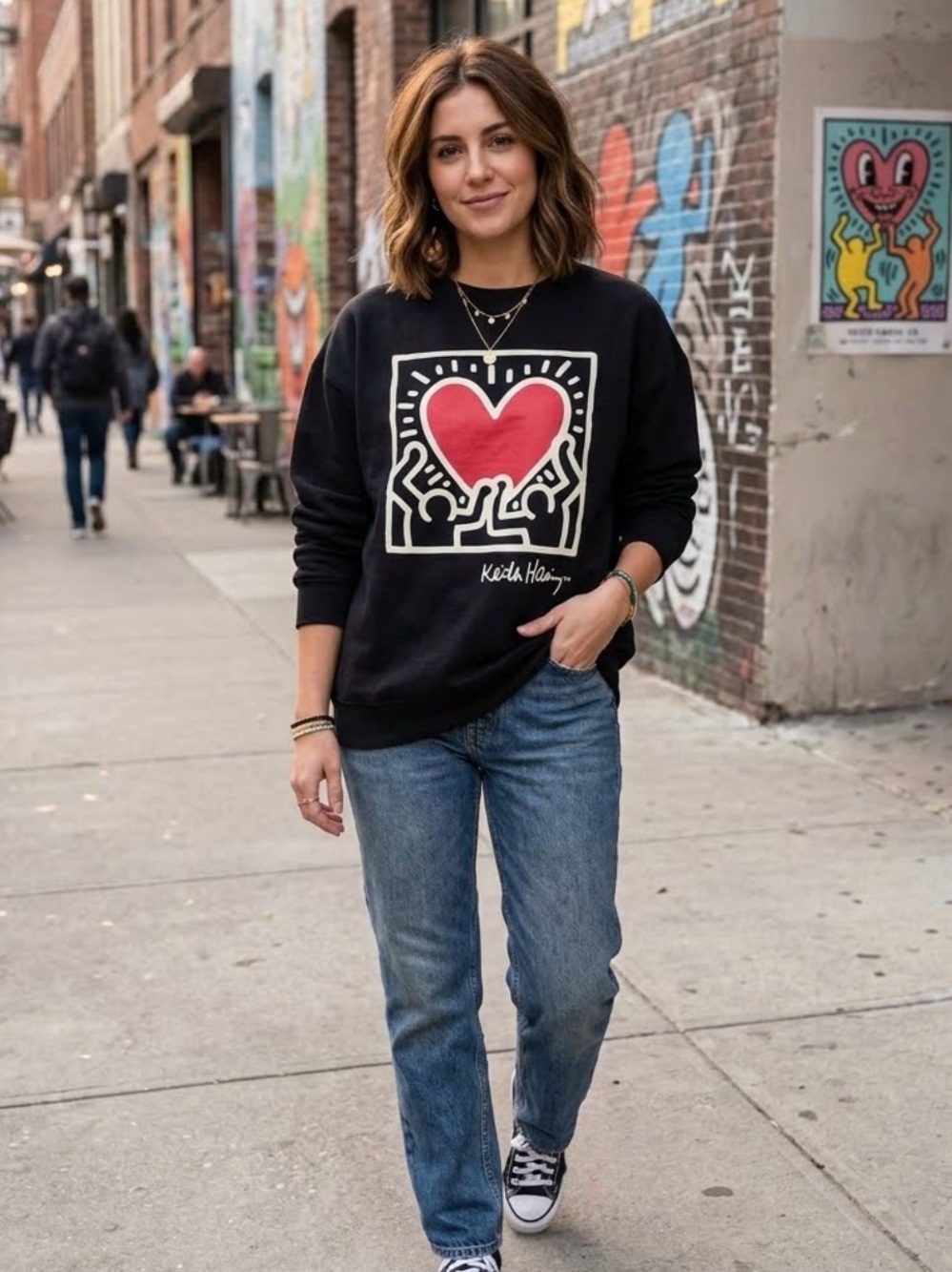 Keith Haring Medium Black crewneck sweatshirt NWT